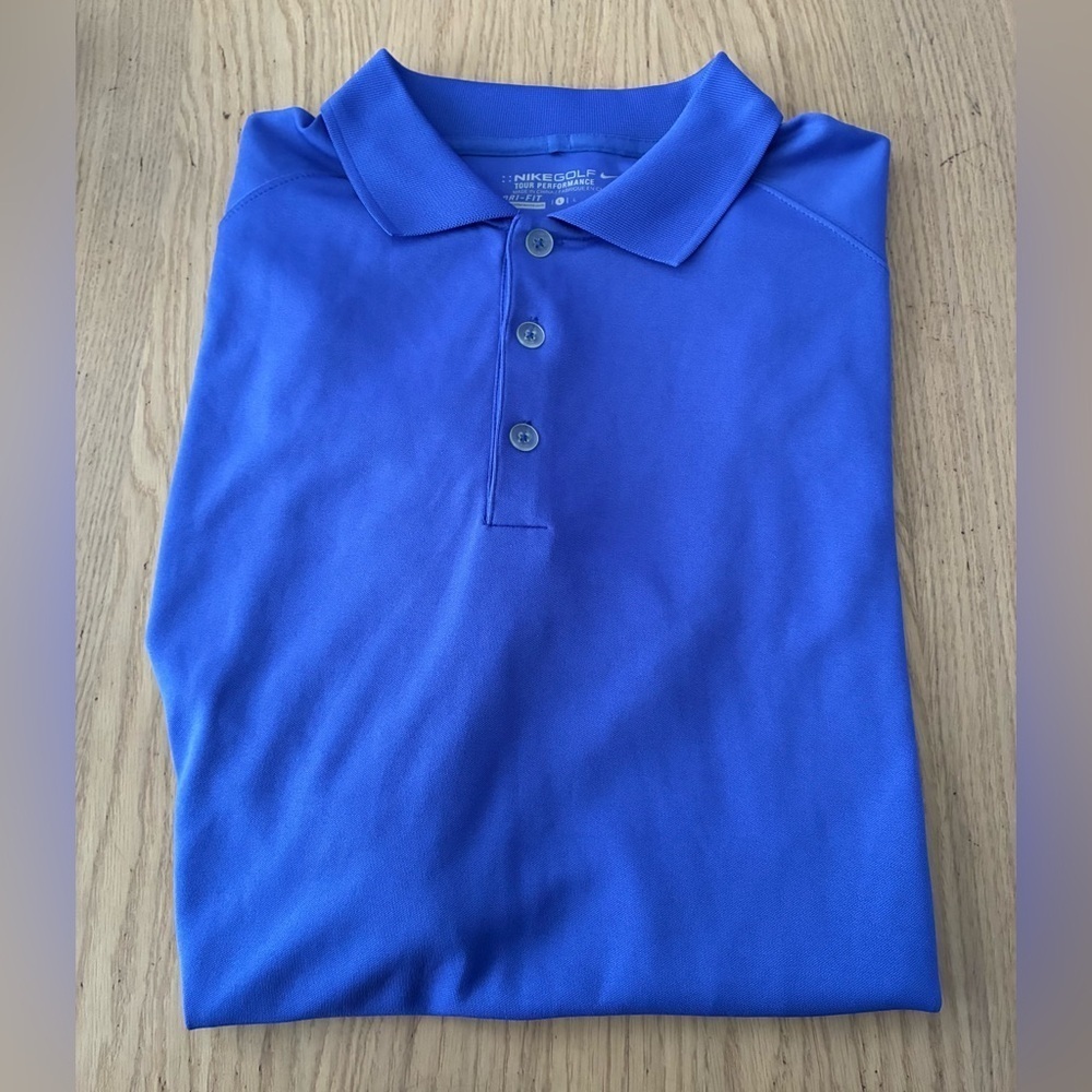 Nike Men Dri-FIT Micro Golf Polo Tee Blue L - Picture 4 of 13